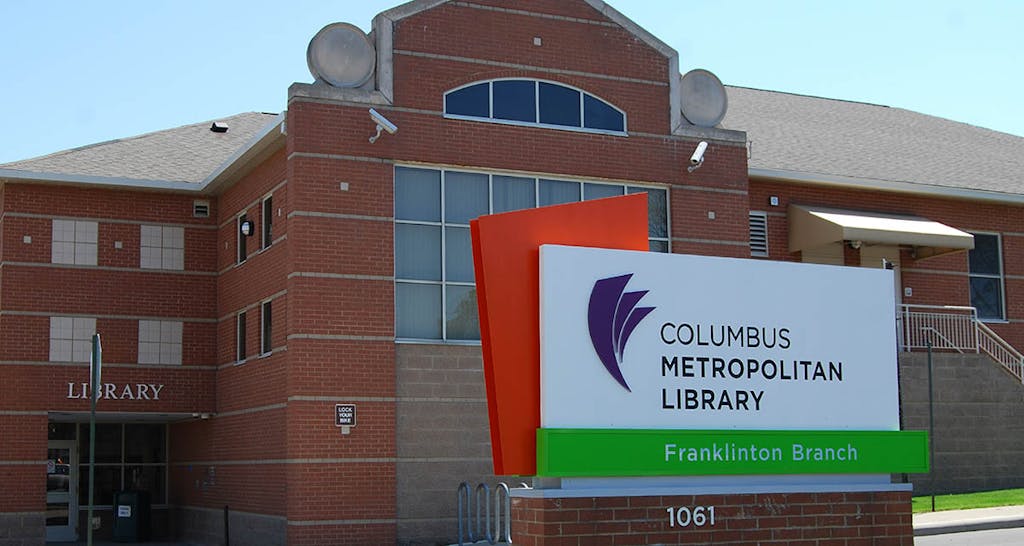 A photo of the exterior of the Franklinton Brand of the Columbus Metropolitan Library.