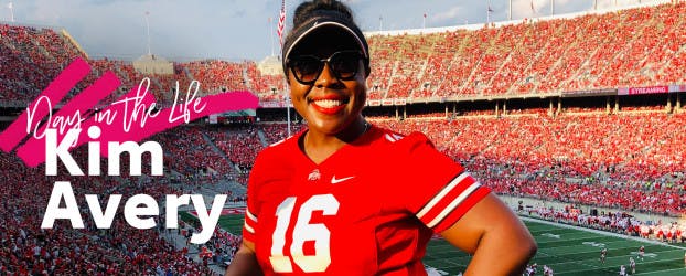 Kim Avery at an Ohio State football game.