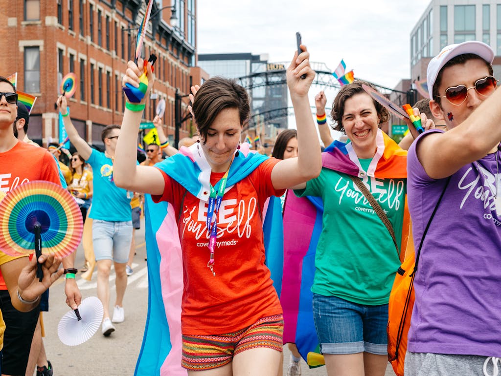 Members of QCrew celebrate Pride Month during Stonewall Columbus Pride in June 2019.